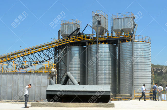 河北邢臺(tái)臨城中聯(lián)水泥石料生產(chǎn)線成品料倉